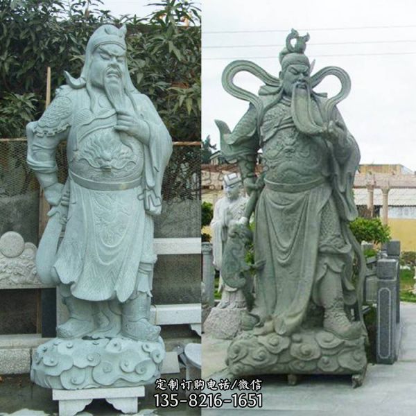 寺庙景区大型佛像景观石雕关公雕塑（4）