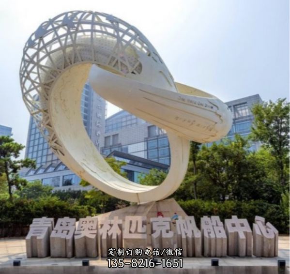 公园广场大型不锈钢抽象景观圆环雕塑摆件（1）