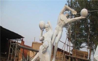 激情展翅——校园体育操场不锈钢抽象运动主题人物雕塑