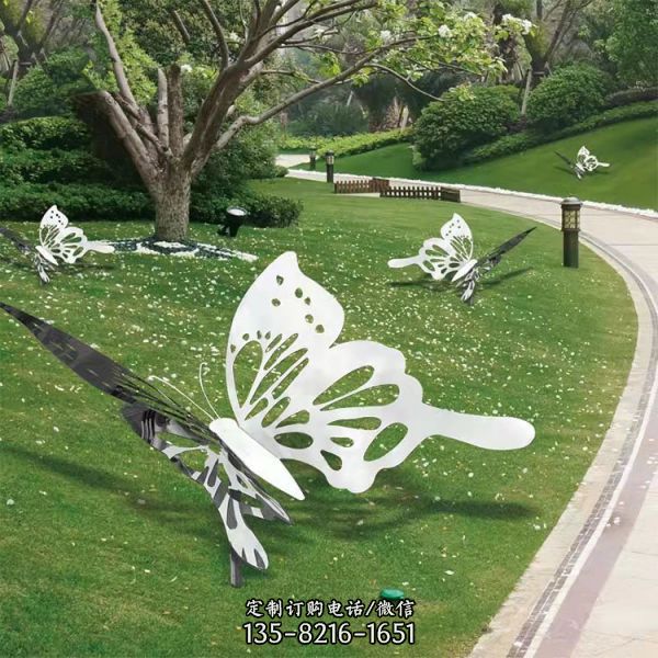  景区售楼部装饰造型摆件定制广场景观不锈钢蝴蝶雕塑（5）