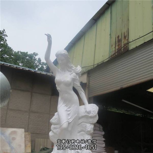汉白玉石雕园林广场女性人物雕塑