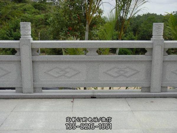仿古建筑石雕栏板汉白玉石栏杆雕塑（4）