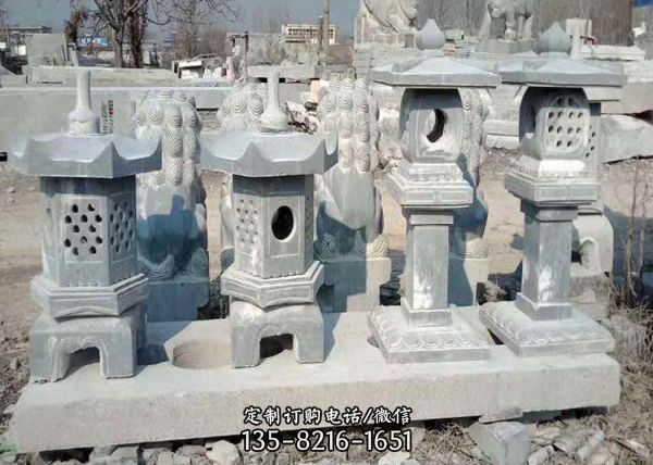 墓地寺院大理石雕刻仿古灯笼 石碑（4）