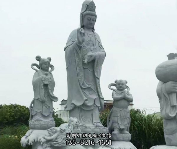 寺庙摆放大理石雕刻观音菩萨佛像雕塑 （3）