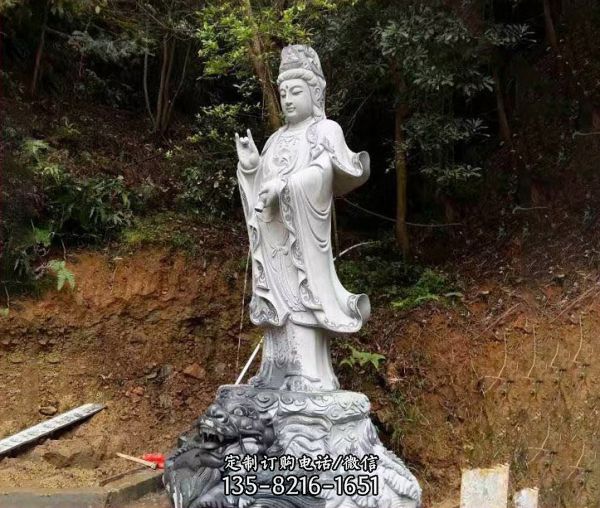 寺庙摆放大理石雕刻观音菩萨佛像雕塑 （5）