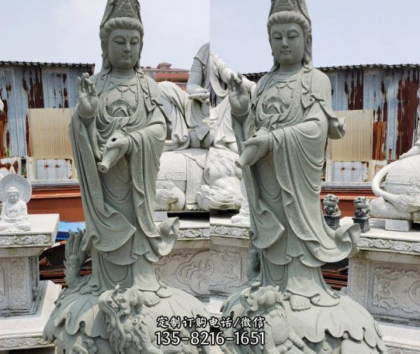 寺庙摆放大理石雕刻观音菩萨佛像雕塑 （7）