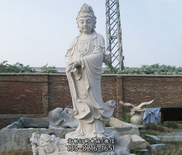 寺庙摆放大理石雕刻观音菩萨佛像雕塑 （6）