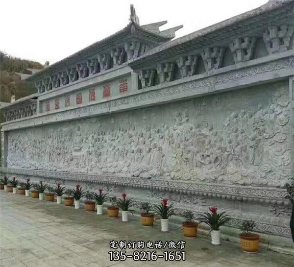 庭院景区中式青石浮雕山水壁画石雕照壁（5）