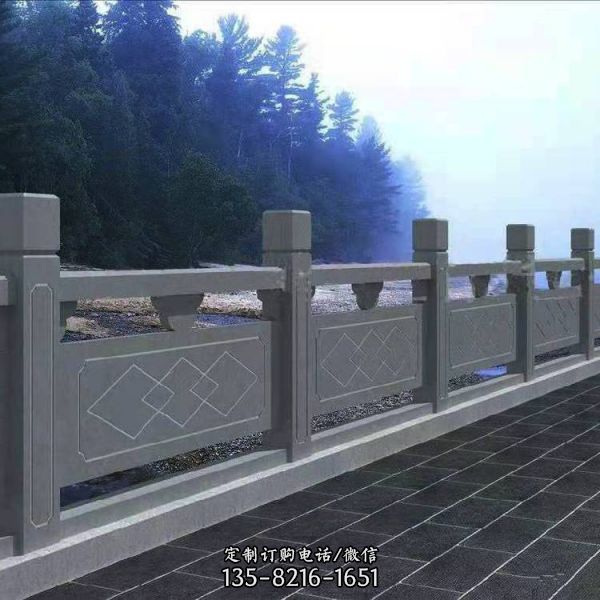 汉白玉石栏杆河道桥边石栏杆 石雕栏杆栏板雕塑（1）