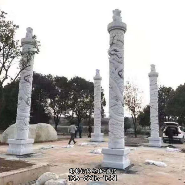 景观文化柱定做 广场石雕龙柱雕塑（2）