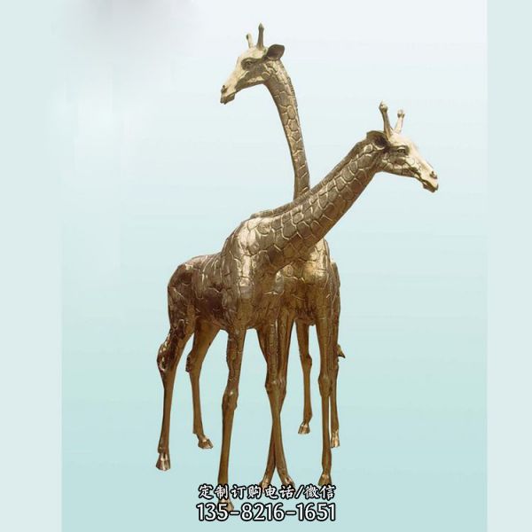 北京动物园铸纯铜仿真鹿摆件 玻璃钢长颈鹿雕塑（2）