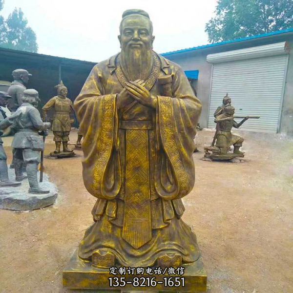历史名人孔子老子铸铜雕像校园文化人物摆件（4）