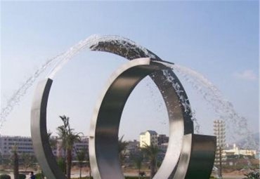 不锈钢圆环喷泉水景