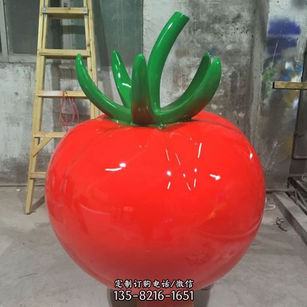 公园玻璃钢卡通水果蔬菜户外仿真西红柿雕塑（1）