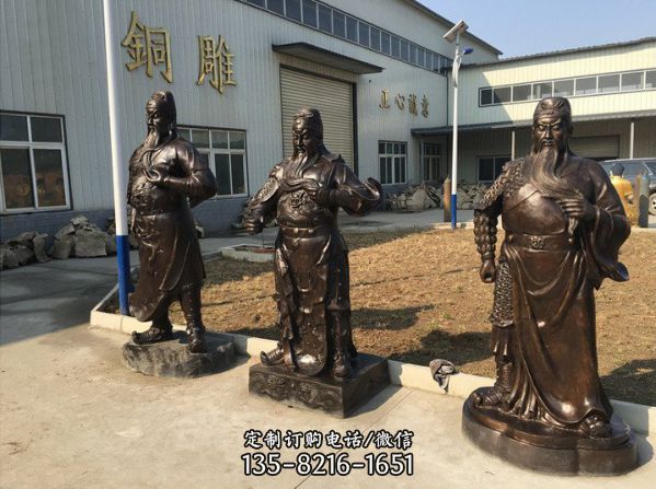 公司工厂玻璃钢铜雕武财神关公雕塑（3）