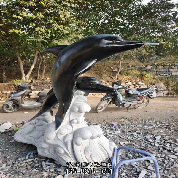 戏水海豚大理石石雕
