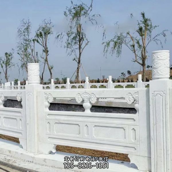 汉白玉升旗台拱桥庭院浮雕围栏装饰品