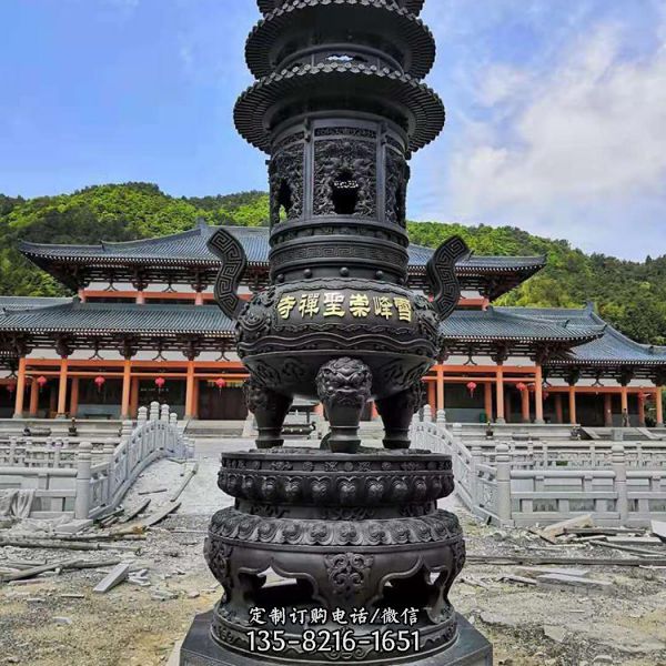 寺庙大型祈福铜雕香炉雕塑