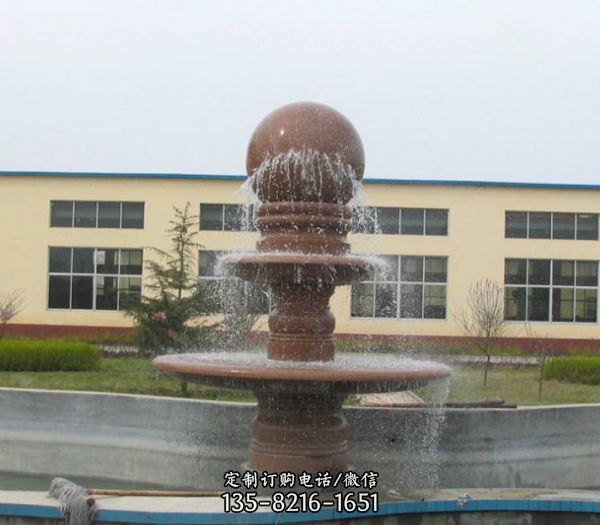 企业园林摆放大理石风水球喷泉雕塑（1）