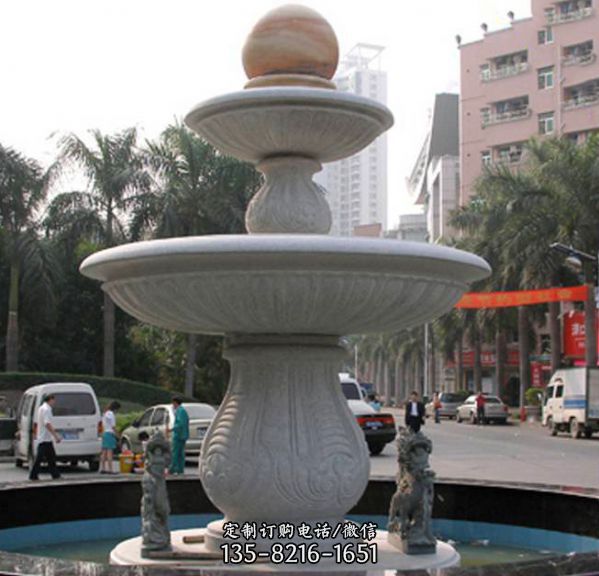 企业园林摆放大理石风水球喷泉雕塑（4）