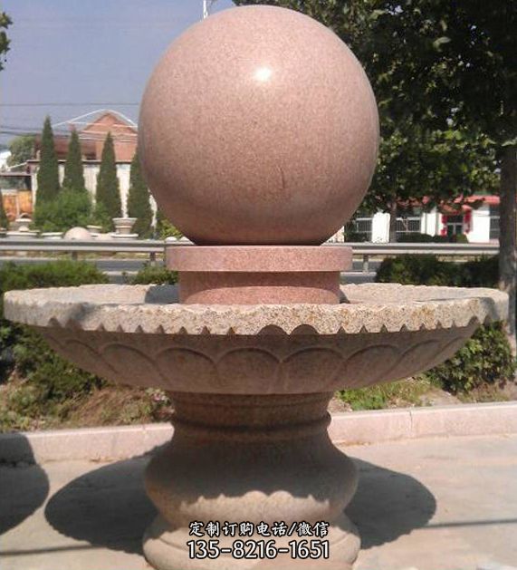 企业园林摆放大理石风水球喷泉雕塑（5）
