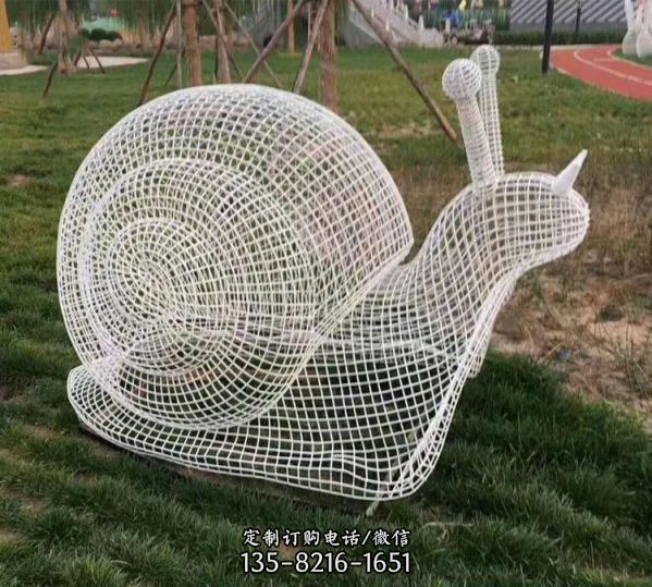 铁艺不锈钢镂空大蜗牛雕塑户外园林景观落地摆件（4）