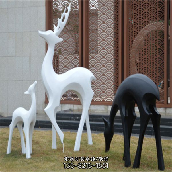 园林户外玻璃钢抽象动物景观鹿