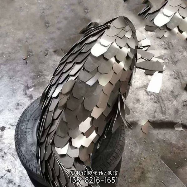 不锈钢铁艺白钢鱼海豚鲸鱼广场水景雕塑（2）