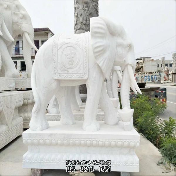 公园景观装饰大理石大象麒麟动物雕塑（3）