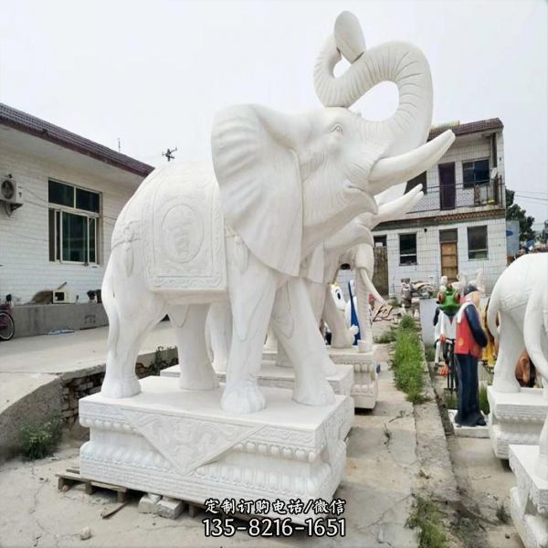 公园景观装饰大理石大象麒麟动物雕塑（4）