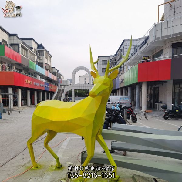 商场摆放不锈钢彩绘动物雕塑小品（4）
