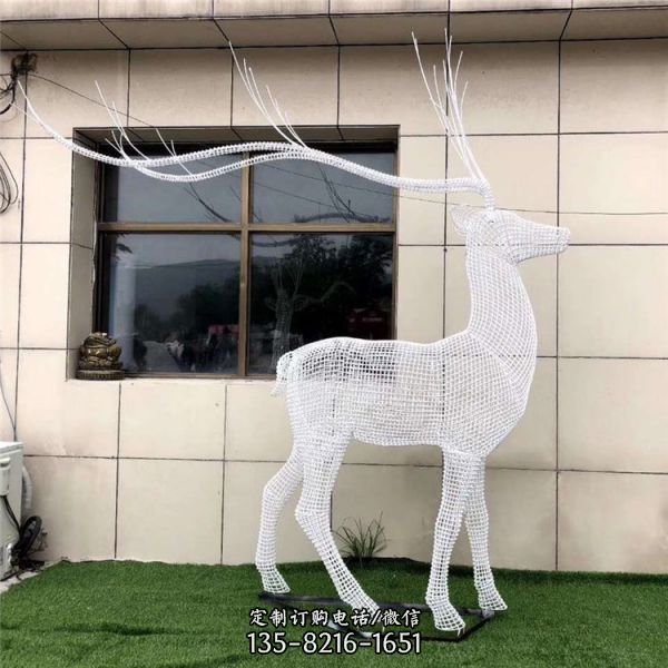 不锈钢镂空鹿雕塑 小区景观摆件（3）