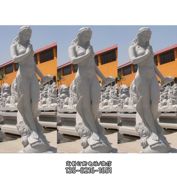 景观石刻西方女人雕像 公园石头女孩雕塑（2）