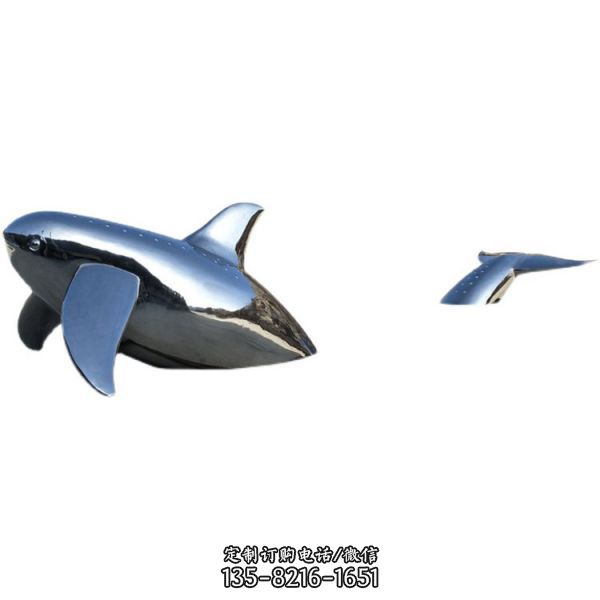 不锈钢鲸鱼鲲雕塑大型广场水景摆件（5）