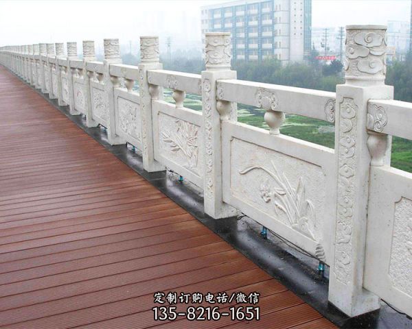 河边石材栏杆 桥边石头护栏样式 河道石雕栏板雕塑