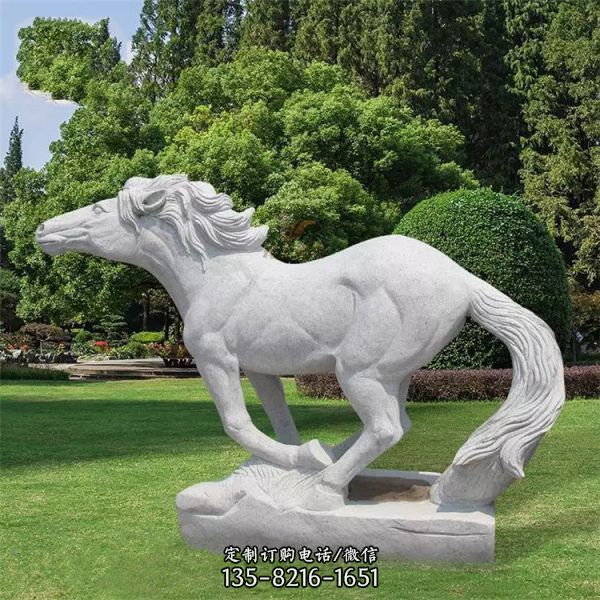 公园大型石雕奔腾的马雕塑（1）