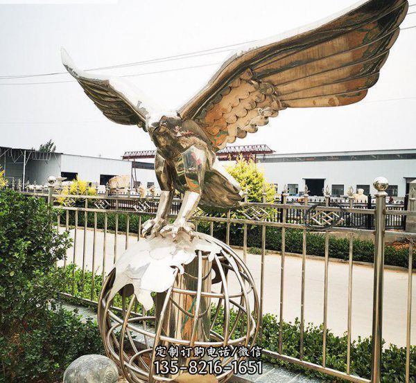 大型不锈钢老鹰雕塑  广场景观装饰品摆件（1）