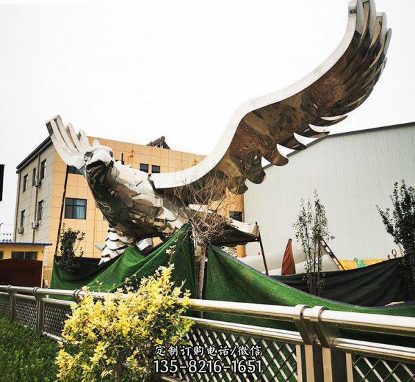 大型不锈钢老鹰雕塑  广场景观装饰品摆件（2）