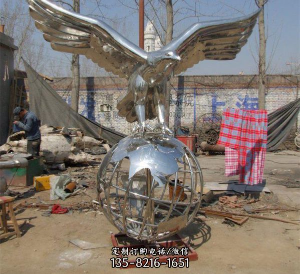 大型不锈钢老鹰雕塑  广场景观装饰品摆件（4）