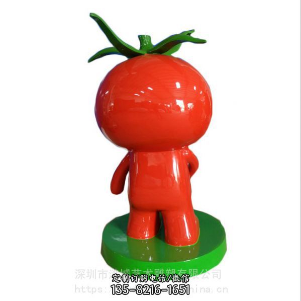 生态园林卡通西红柿雕塑玻璃钢美陈蔬菜水果番茄公仔雕塑（2）