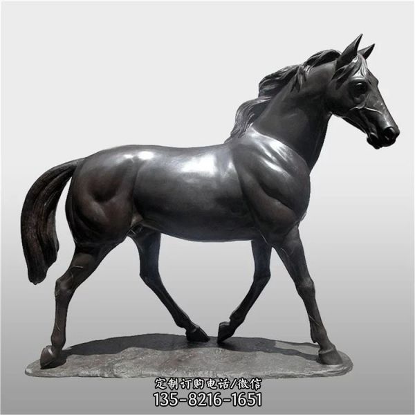 广场街道玻璃钢仿铜奔腾的马雕塑（5）