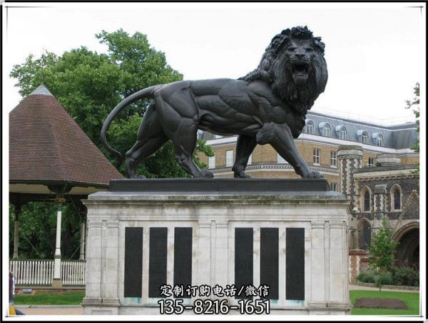 公园广场摆放狮子动物铜雕塑（1）