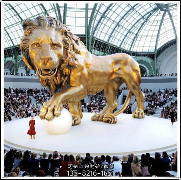 公园广场摆放狮子动物铜雕塑（3）