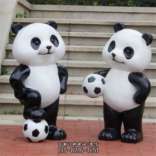 公园商厦卡通公仔玻璃钢熊猫雕塑（6）