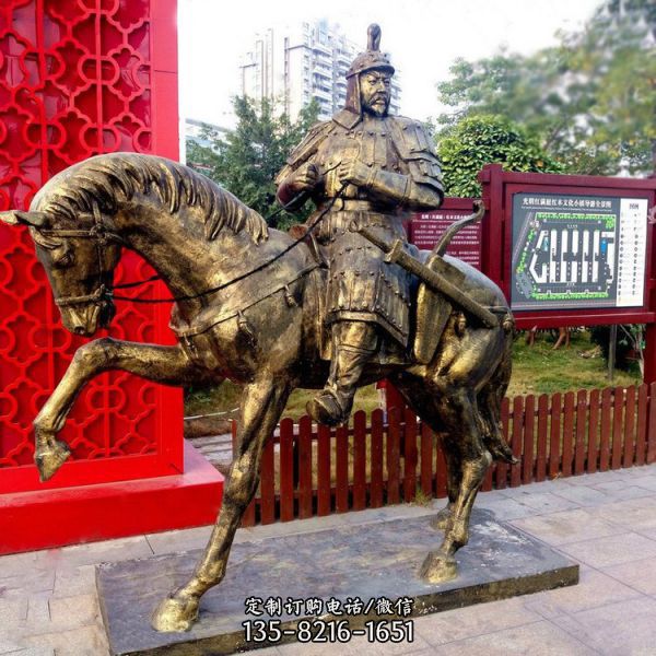 骑马的将军古代人物铜雕