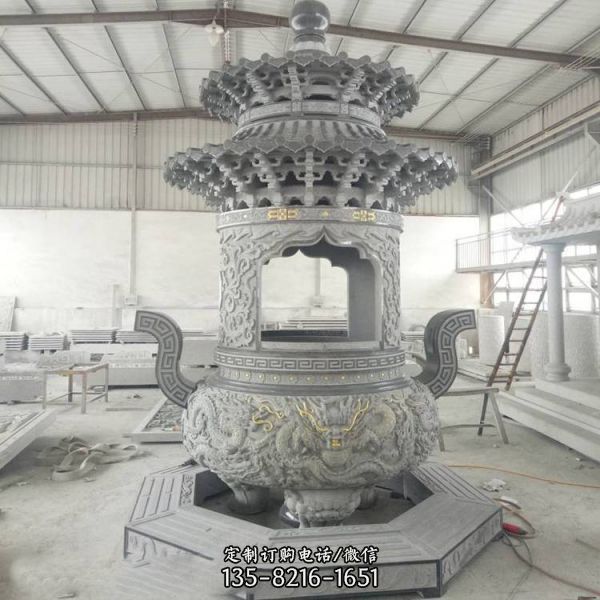 寺庙大型户外景观多种造型的香炉雕塑（5）