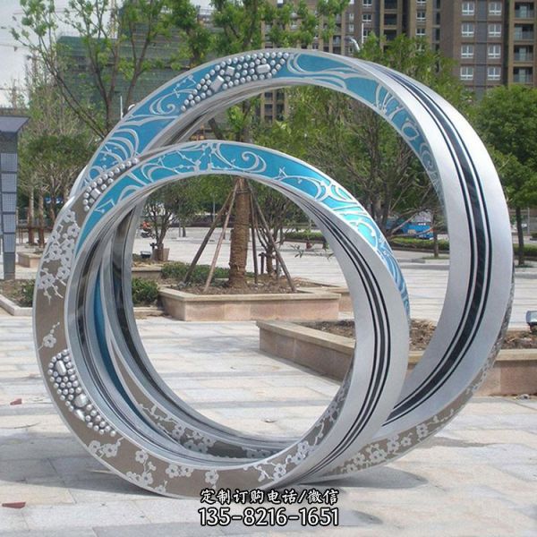 大型环形镜面不锈钢雕塑 户外城市公园景观摆件（1）