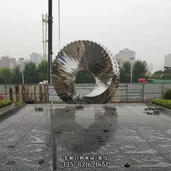 大型环形镜面不锈钢雕塑 户外城市公园景观摆件（2）