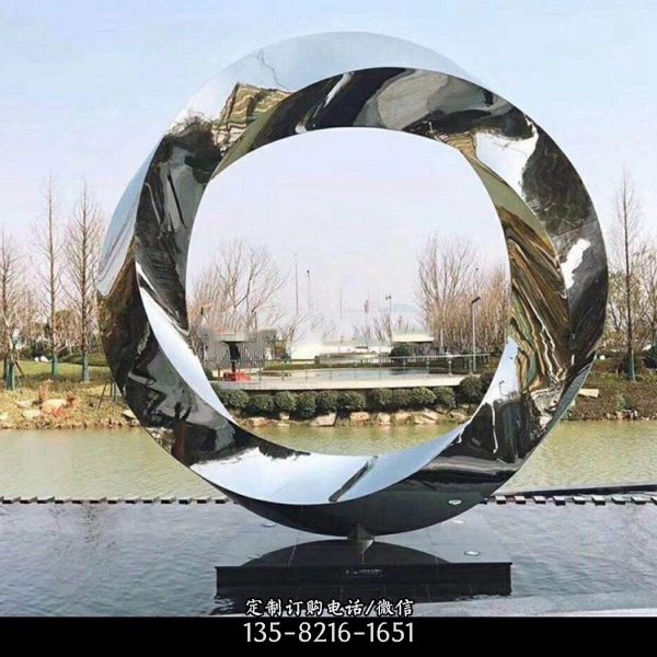大型环形镜面不锈钢雕塑 户外城市公园景观摆件（5）