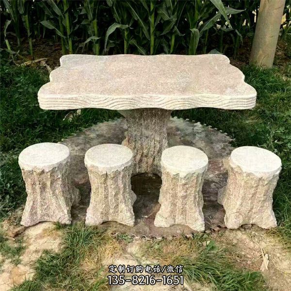 石雕桌凳，大理石方桌子